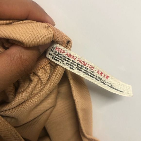 Free People NWT On Your Side Bodysuit Ruched Tan Sleeveless, Size Small, MSRP $5 - Picture 6 of 10